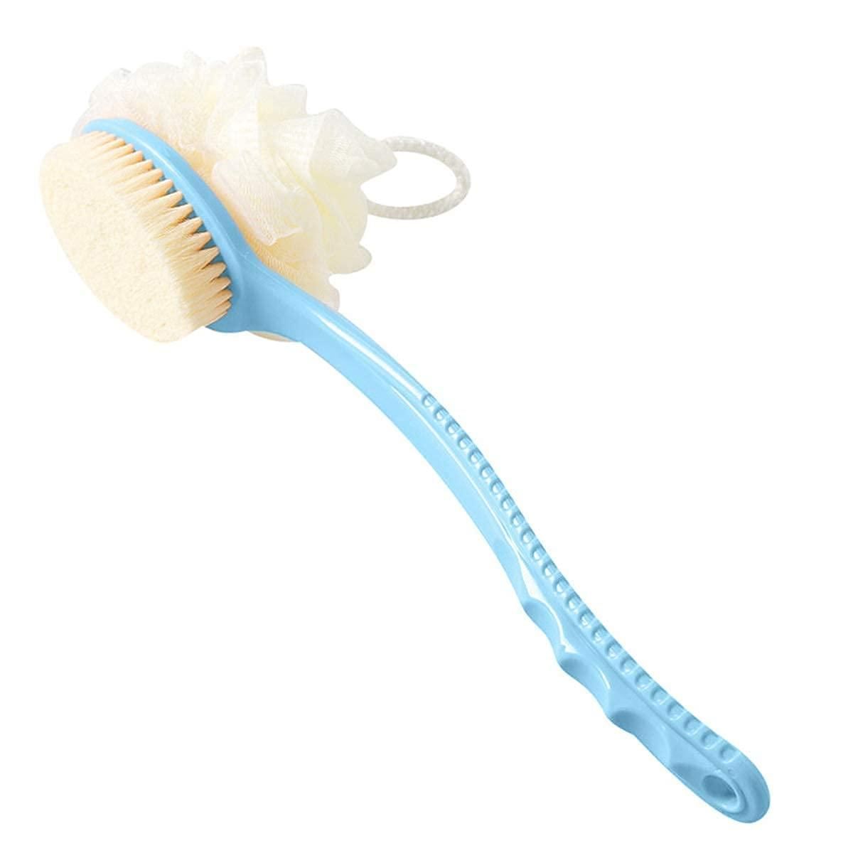 Arcreactor Zone 2 IN 1 loofah with handle, Bath Brush, back scrubber, Bath Brush with Soft Comfortable Bristles And Loofah with handle, Double Sided Bath Brush Scrubber for bathing